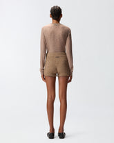 High-waisted knit shorts - | Pinko