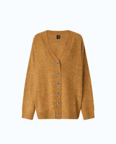 Fully rhinestoned wool-blend cardigan - | Pinko