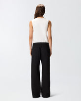 Sleeveless T-shirt with heart embroidery - | Pinko