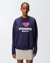 Heart-print sweatshirt with logo - | Pinko