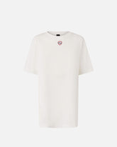 Oversized long T-shirt with print and embroidery - | Pinko