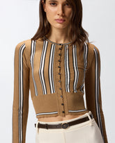 Cardigan mit mehrfarbigen Streifen - | Pinko