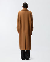 Long double-breasted wool-blend cloth coat - | Pinko