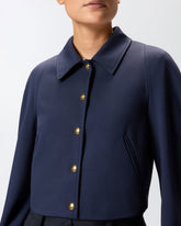 Short full Milano-knit technical fabric jacket - | Pinko