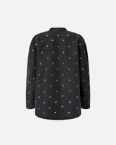 Dark denim blouse with eyelets - | Pinko