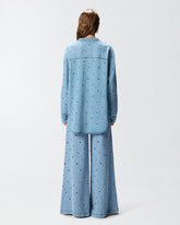 Bluse aus Denim mit Ösen - | Pinko