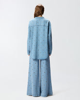 Denim blouse with eyelets - | Pinko