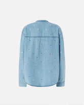 Bluse aus Denim mit Ösen - | Pinko