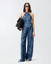 Floral denim jeans - | Pinko