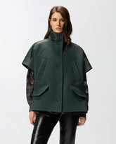 Cloth cape with high neck - | Pinko