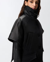 Cloth cape with high neck - | Pinko