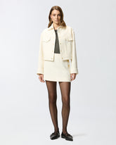 Cotton and wool bouclé mini wrap skirt - | Pinko