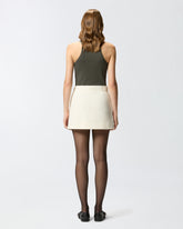 Cotton and wool bouclé mini wrap skirt - | Pinko