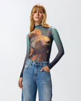 Printed tulle sweater - | Pinko