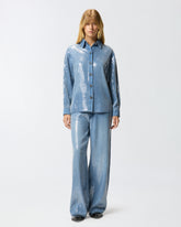 Fully sequinned denim overshirt - | Pinko