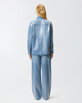 Fully sequinned denim overshirt - | Pinko