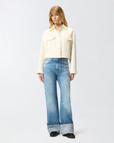 Cotton and wool bouclé trucker jacket - | Pinko