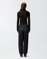 Slim-fit high-neck sweater with micro-sequins - | Pinko