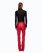 Slim-fit high-neck sweater with micro-sequins - Black | Pinko