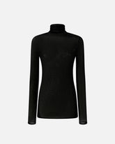 Slim-fit high-neck sweater with micro-sequins - | Pinko