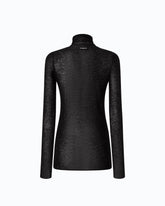 Slim-fit high-neck sweater with micro-sequins - | Pinko