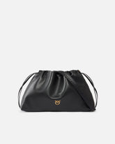 Large shoulder clutch in leather with Love Birds logo - | Pinko