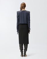 Combined fitted calf-length dress - | Pinko