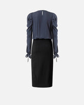 Combined fitted calf-length dress - | Pinko