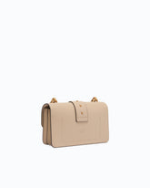 Kleine Umhängetasche Love Bag aus Leder - Beige | Pinko
