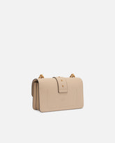 Kleine Umhängetasche Love Bag aus Leder - Beige | Pinko