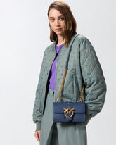 Love Bag One small crossbody bag in leather - Blue | Pinko
