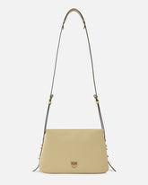 Mini One, Two, Three Bag in leather with shoulder strap - Beige | Pinko