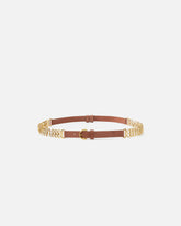 Belt with chain insert, 2 cm - | Pinko