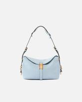Saddle suede small shoulder bag - Light Blue | Pinko