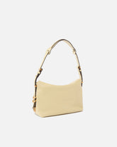 Kleine Schultertasche Saddle Bag aus Leder - Beige | Pinko