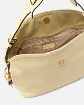 Saddle Bag small leather shoulder bag - Beige | Pinko