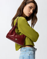 Miss PINKO Mini hobo shoulder bag in shiny leather - | Pinko