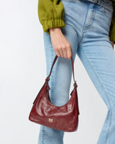 Miss PINKO Mini hobo shoulder bag in shiny leather - | Pinko