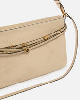 Große Schultertasche Belt Bag Big aus Veloursleder - Beige | Pinko