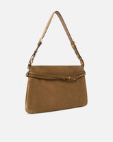 Belt Bag Big large shoulder bag in suede - Brown | Pinko