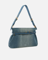Belt Bag Big large shoulder bag in denim - Blue | Pinko