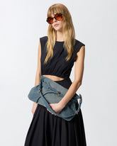 Große Schultertasche Belt Bag Big aus Denim - | Pinko