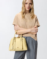 Escape Bag medium leather handbag - Beige | Pinko