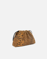 Kleine Schultertasche in Form einer Pochette aus Veloursleder mit Leopardenprint - | Pinko