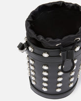Small leather bucket bag with rhinestones - | Pinko