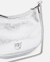 Half Moon baby handbag in laminated leather with rhinestones - | Pinko