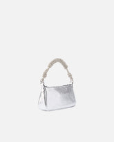Mini Half Moon small handbag in laminated leather with rhinestones - | Pinko