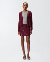 Fully sequinned knit mini skirt - | Pinko