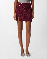 Fully sequinned knit mini skirt - | Pinko