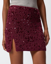 Fully sequinned knit mini skirt - | Pinko